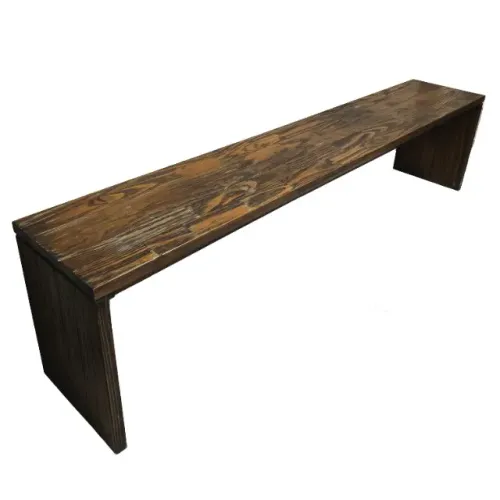 Banco em madeira ranhura escura 146 X 40 X 35