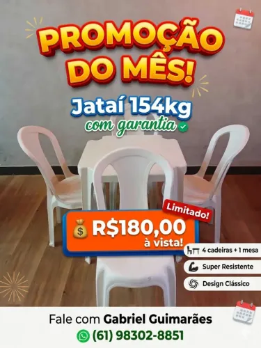 Jogo de Mesa e Cadeiras de Plástico Promoção 