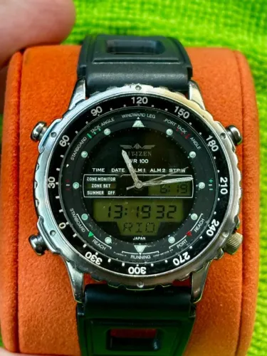 Citizen New Wingman C080 Hora Mundial Usado Não Funciona o Bip/ Alarme