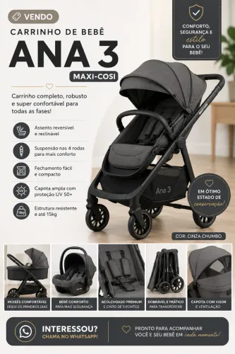 Vendo carrinho de bebê +Bebe conforto Maxi Cosi