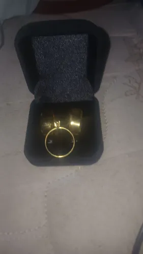Conjunto aliança com anel solitário 
