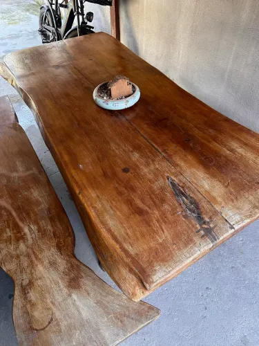 MESA DE MADEIRA MACIÇA 2 METROS 