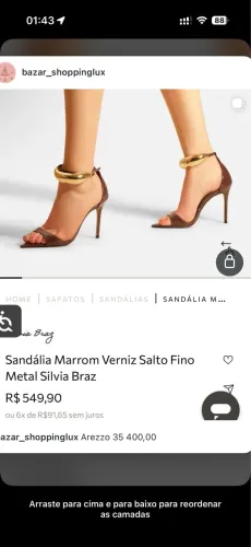Sapato salto arezzo novinho