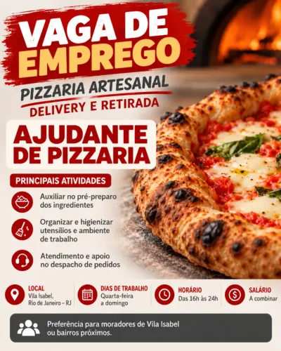 Ajudante de Pizzaria