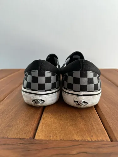Tênis Vans Slip-On Classic Checkerboard Preto/Cinza - Tamanho 41