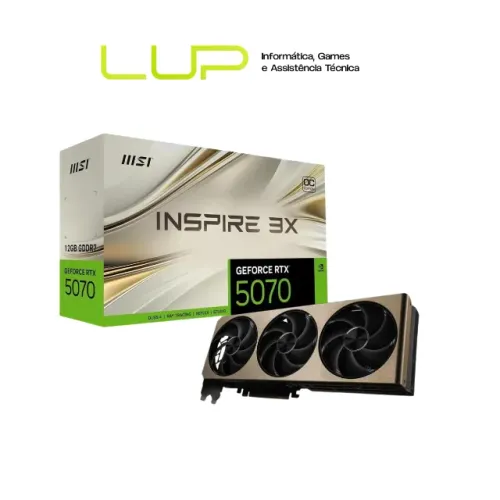 # (LOJA FÍSICA) Placa de Vídeo MSI RTX 5070 INSPIRE 3X OC 12GB GDDR7 - NOVA