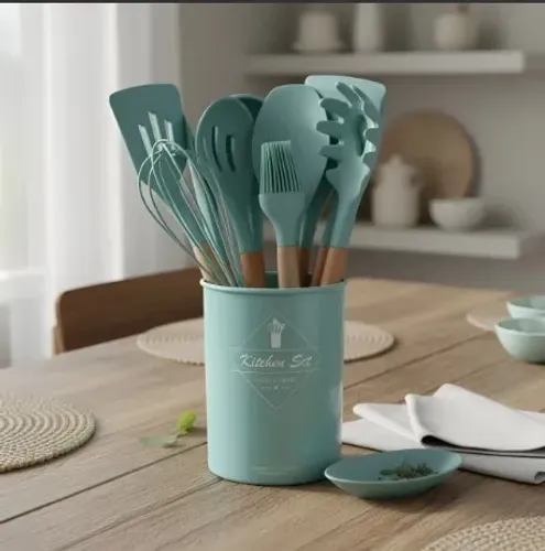 Kit Colheres   12 Peças - Verde-claro