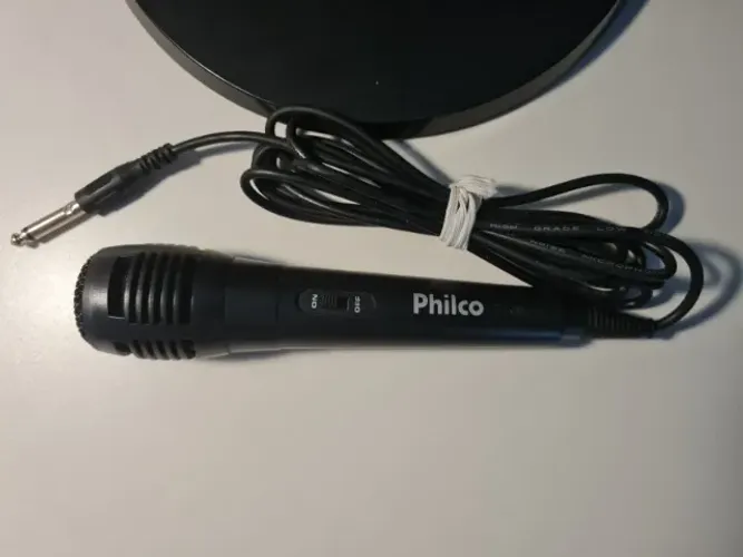 Microfone Philco Preto Para Karaoke Com Cabo P10 (Usado)
