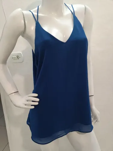 Blusa regata soltinha em crepe forrada, Tam GG usada