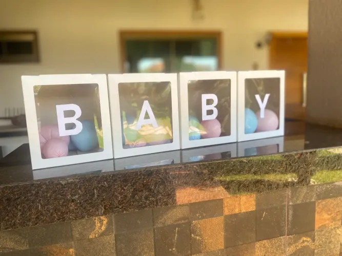 Caixa Cubo BABY decoração festa chá de bebê ou chá revelação. 