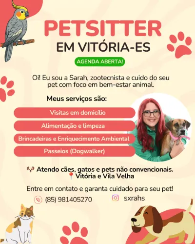 Serviço de petsitter em Vitória!
