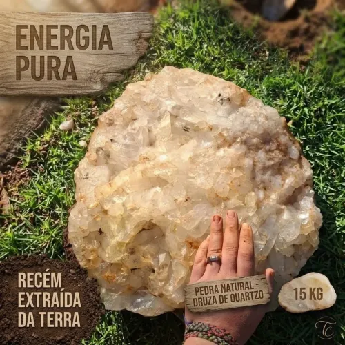 Drusa de Cristal Bruta Natural 40cm | Peça Grande Recém Extraída