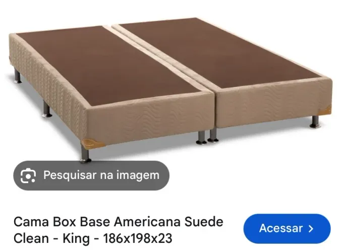 Vendo Base Cama Box Ortobom Americana Suede Clean - King - 1,86 x 1,98 x 23 cm