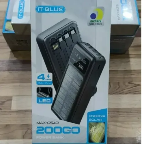 Carregador Portátil 20.000mah Solar - Entrega Grátis