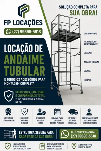 Locação andaime e acessórios 