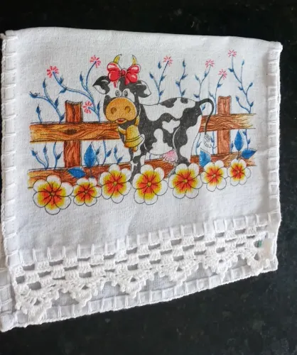 Panos de prato com crochê 