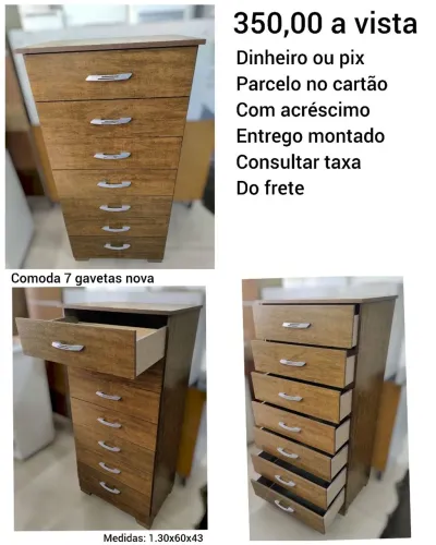 Cômoda com 7 gavetas nova