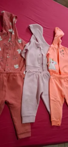 3 Conjuntos de Moletom Infantil menina 6 a 12 meses