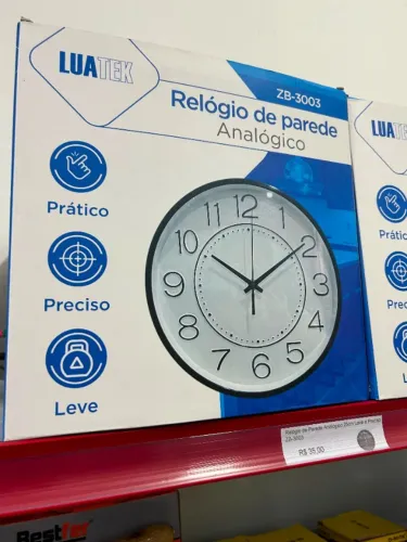 Relógio Analógico de parede à pilha