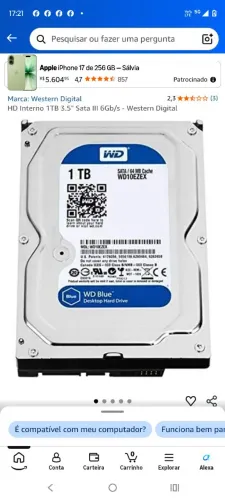 Hd 1 terá western digital