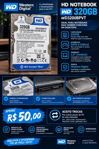 HD 320GB (pc e notebook)