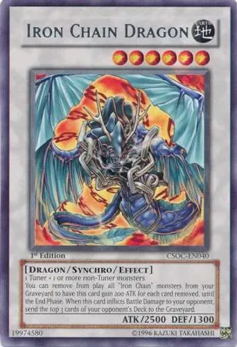 Yugioh!!! Iron Chain Dragon CSOC-EN040 Rare 