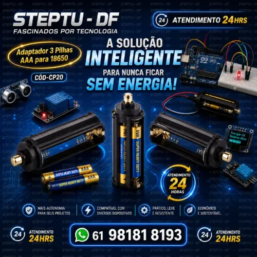 Adaptadores de 3 Pilhas Aaa para 18650 KIT 2 Unid. Arduino Robotica Automação COD-CP20