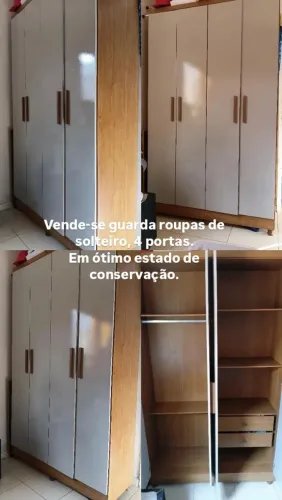 Guarda roupa de solteiro, 4 portas. Pouco tempo de uso