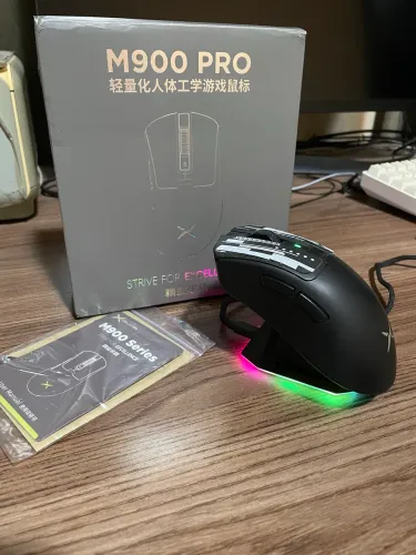 Mouse Sem Fio DELUX M900 Pro 8K RGB + Dock de Carregamento