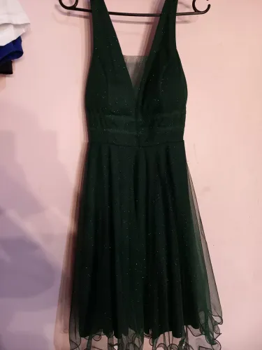 Vestido Fino Verde escuro brilhoso