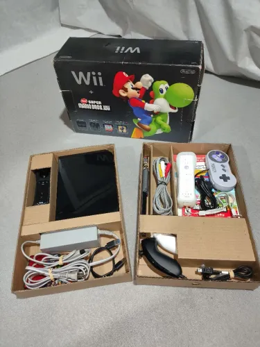 Nintendo Wii Family Edição New S. Mario + CD Mario Galaxy Desbloqueado snes mega drive ps1