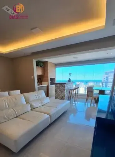 Alugo Apartamento mobiliado e decorado no Greenville com 110m2, varanda gourmet vista mar,