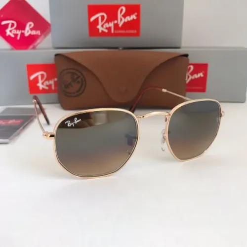 Óculos de sol ray-ban hexagonal marrom lentes de cristal