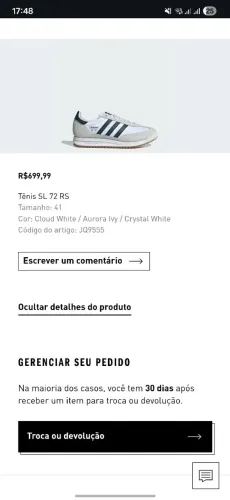 Tênis Adidas SL 72 RS