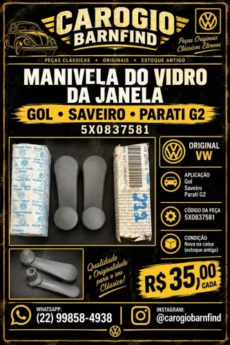 Manivela Vidro Gol/Saveiro/Parati G2 Original Vw Nova Na Caixa Estoque Antigo