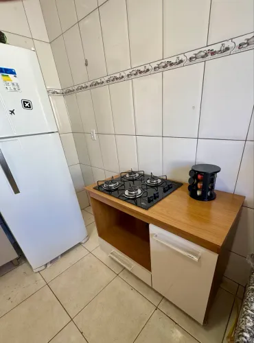 Móvel para fogão completo com fogão cooktop 4 bocas