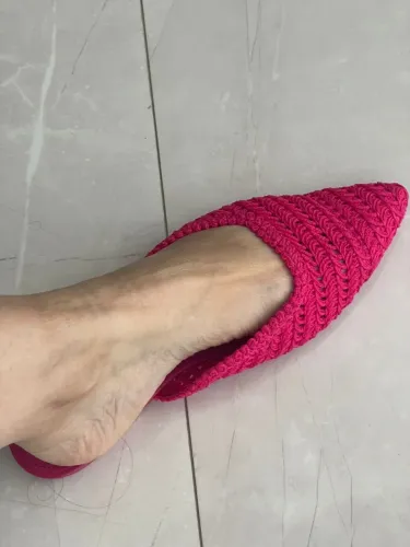 Mule Arezzo Em Crochê Pink número 34