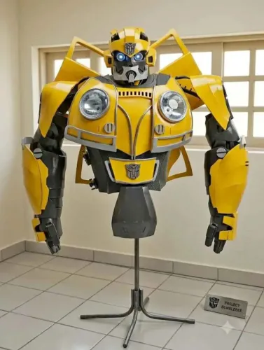 Busto/Tamaho Real Bumblebee Transformers - Iluminado - Peça Exclusiva Rara