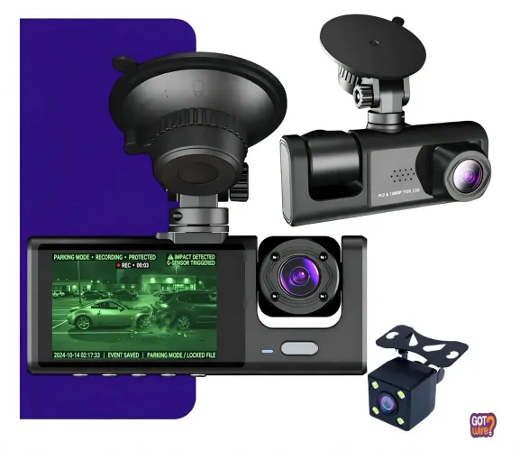Câmera Veicular Dashcam 3 Lentes