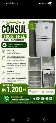 Geladeira Frostfree duplex Consul Usada