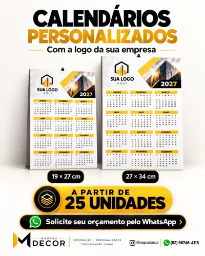 Calendários personalizados