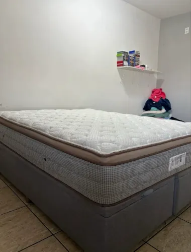 Cama Box Baú Queen + Colchão Pillow Top Roosevelt Prohouse 