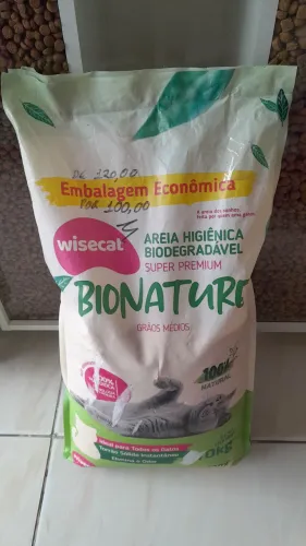 Areia para gato biodegradável