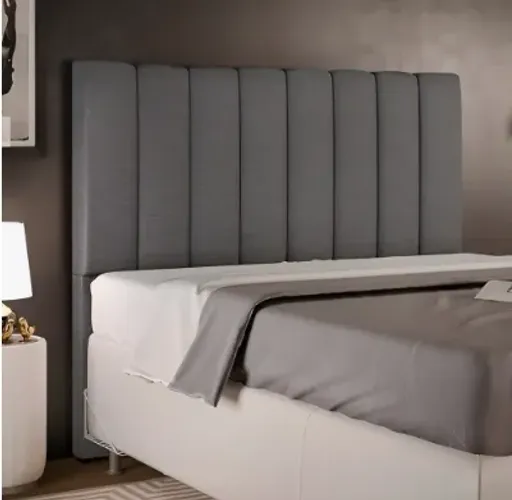 Cabeceira Cama Box Casal 140 Cm Dália W01 Linho Cinza Escuro