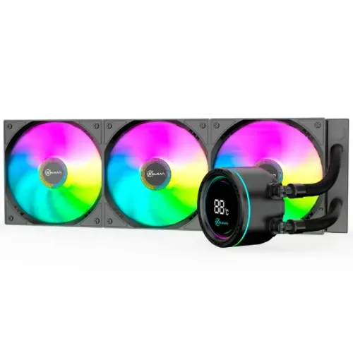 Water Cooler Kalkan Alpha 360 ARGB c/ Display Intel AMD Preto