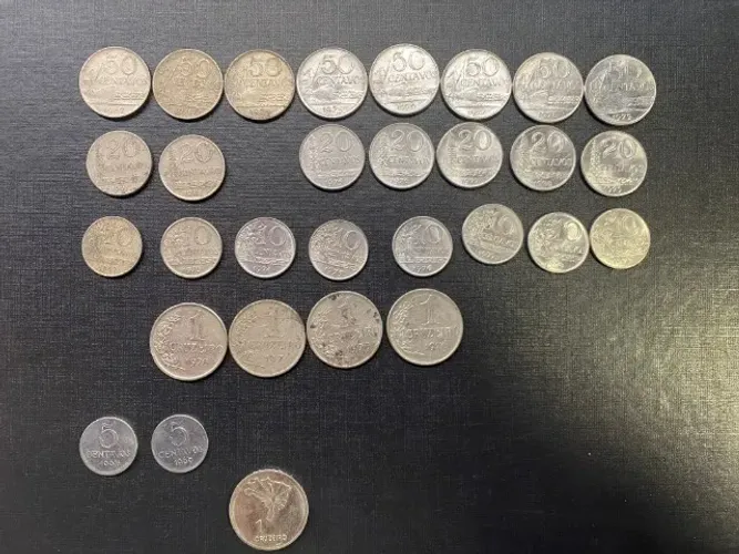 30 Moedas Sem Repeticao Cruzeiro e Centavos De 1967 A 1979