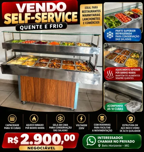 ? VENDO SELF-SERVICE PROFISSIONAL QUENTE E FRIO - COMPLETO!