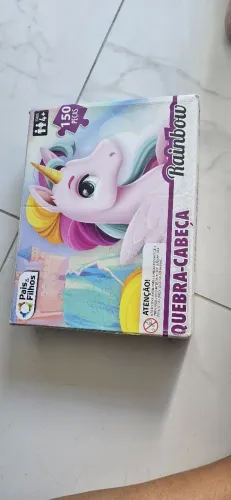 QUEBRA CABEÇA PAIS E FILHOS DE 150 PEÇAS DE UNICÓRNIO  RAINBOW