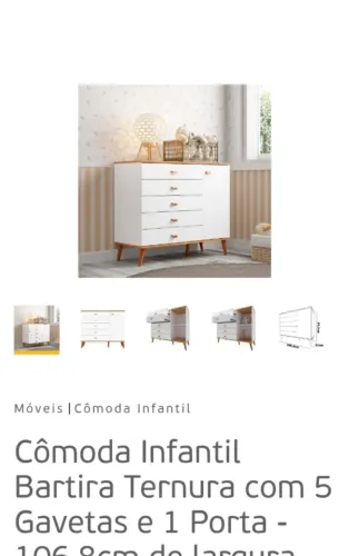Cômoda Infantil Bartira Ternura