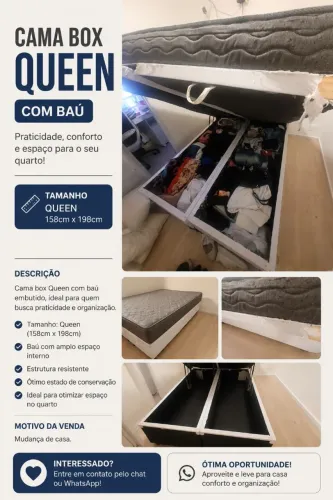 Cama Box Baú Queen 158x198 cm 